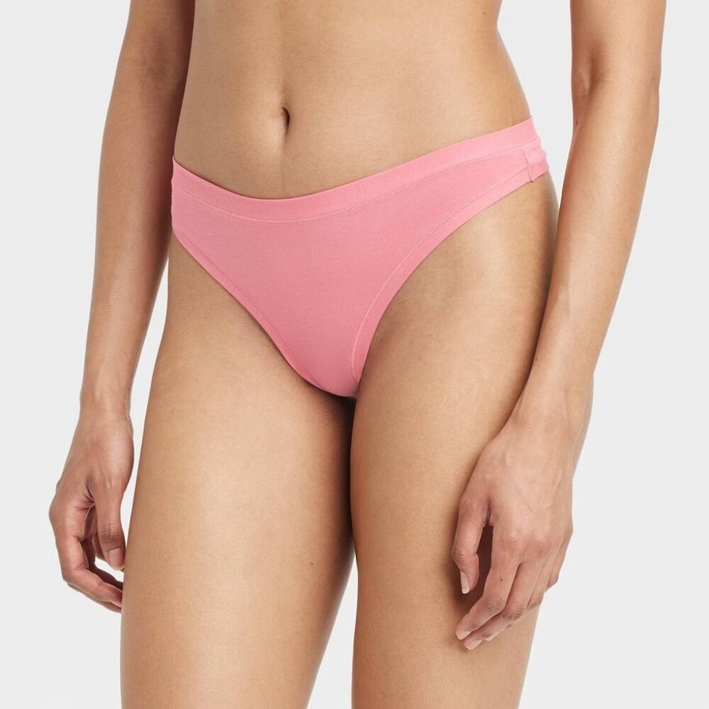 Auden Womens Size Small 4/6 2 Pack Cotton Stretch Comfort Thong‎ Underwear 2122